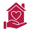 Caring hand holding house illustration